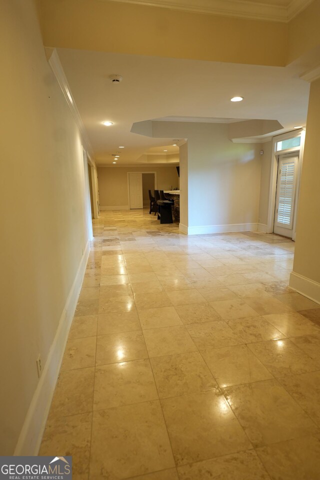 1010 Forest Overlook Dr SW, Atlanta, GA 30331 - corridor with crown molding, baseboards, and recessed lighting