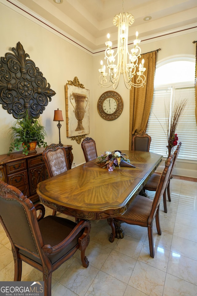 1010 Forest Overlook Dr SW, Atlanta, GA 30331 - dining room featuring a chandelier and a raised ceiling