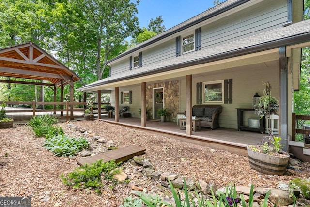 223 Denny Ridge Rd, Jasper, GA 30143 - back of property with stone siding