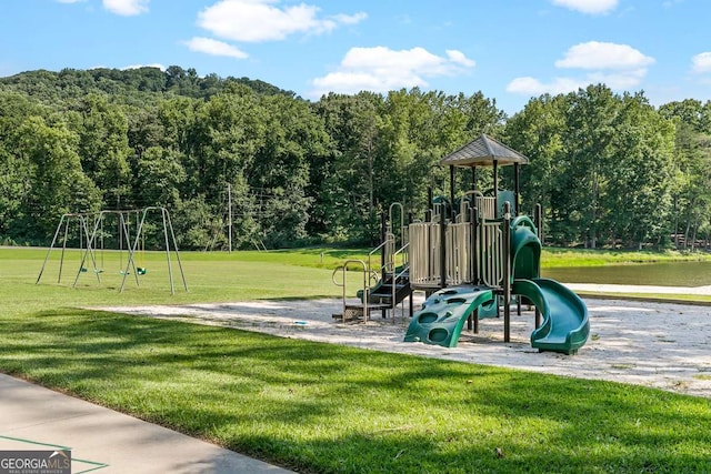 223 Denny Ridge Rd, Jasper, GA 30143 - communal playground featuring a lawn and a view of trees