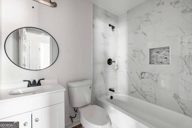 6932 Eunice Dr, Riverdale, GA 30274 - full bath featuring vanity, tub / shower combination, and toilet