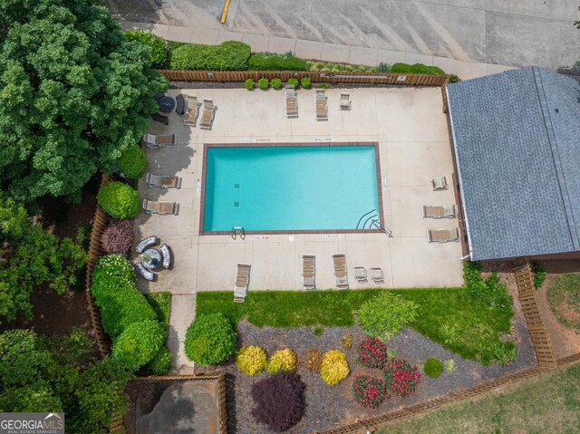 2866 Florence Dr, Gainesville, GA 30504 - view from above of property with a pool