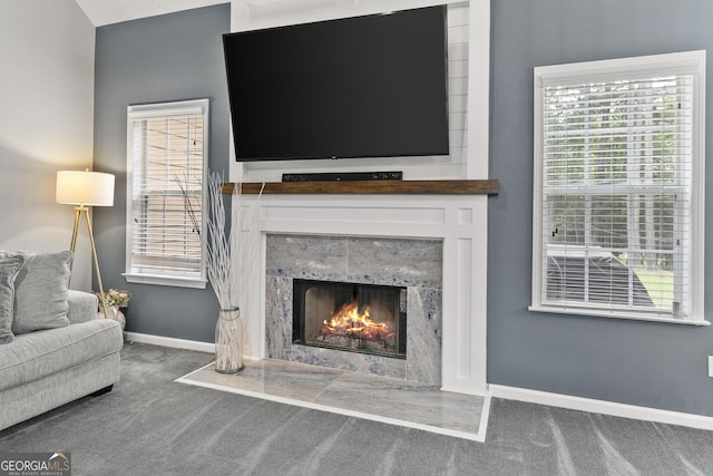 3 Tiffany Trce, Palmetto, GA 30268 - living room featuring carpet and a fireplace