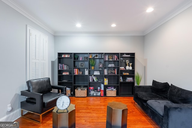 1000 Admiral Xing, Alpharetta, GA 30005 - sitting room with wood finished floors, crown molding, and recessed lighting