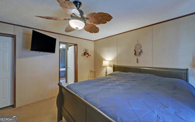 484 Tb Thornton Dr, Hartwell, GA 30643 - carpeted bedroom featuring ornamental molding and ceiling fan