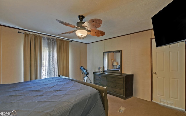 484 Tb Thornton Dr, Hartwell, GA 30643 - carpeted bedroom with ornamental molding and a ceiling fan