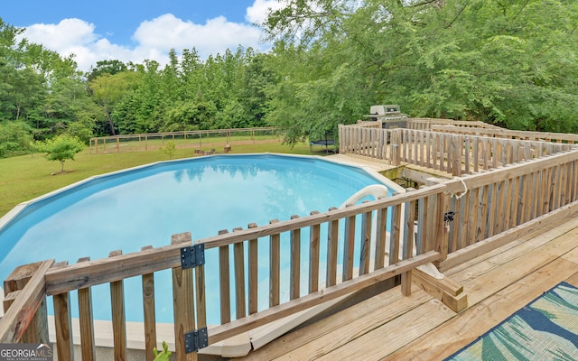 484 Tb Thornton Dr, Hartwell, GA 30643 - view of swimming pool featuring a deck