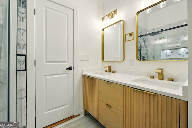 1599 Sandtown Rd, Atlanta, GA 30311 - bathroom with a marble finish shower and double vanity