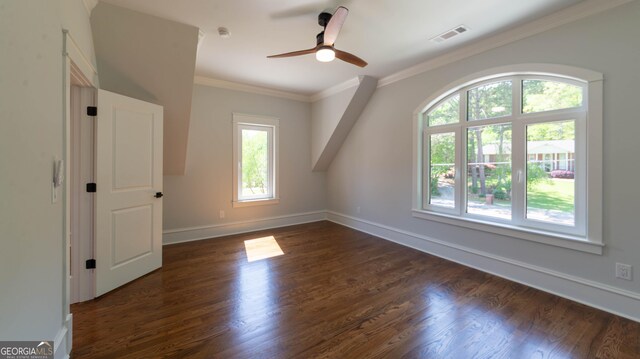 10765 Shallowford Rd, Roswell, GA 30075 - bonus room with dark wood-style floors and a ceiling fan