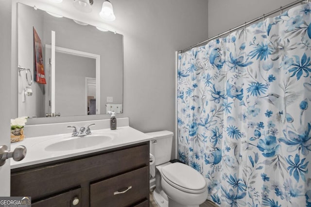 4607 Underwood Walk, Powder Springs, GA 30127 - full bath with vanity, toilet, and curtained shower