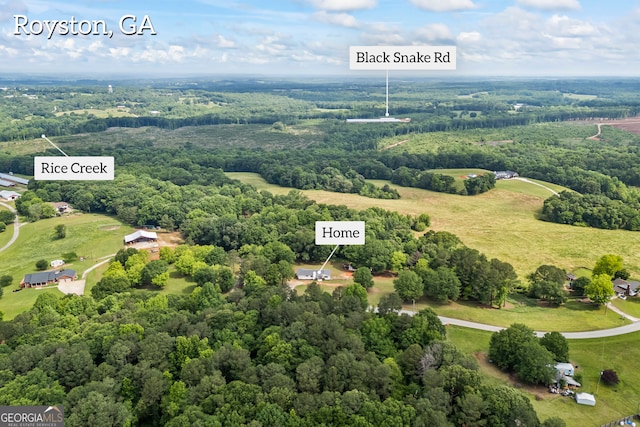 drone / aerial view of a forest