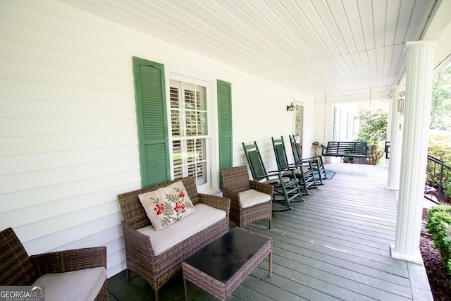 3530 Refuge Rd, Jasper, GA 30143 - wooden terrace with covered porch