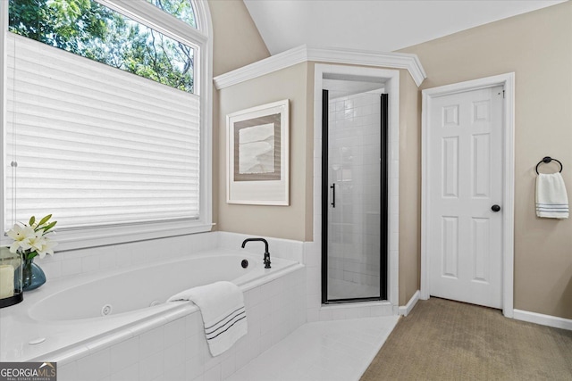 235 Foxley Way, Roswell, GA 30075 - full bath with a jetted tub, a stall shower, and baseboards