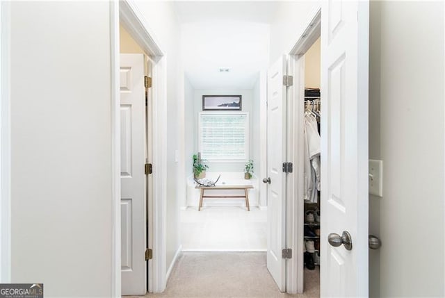 59 Creekside Blf, Hiram, GA 30141 - hallway featuring light carpet and baseboards