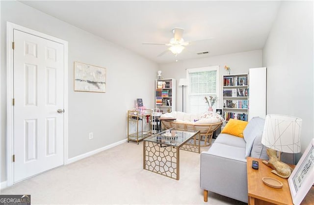 59 Creekside Blf, Hiram, GA 30141 - carpeted office featuring a ceiling fan and baseboards