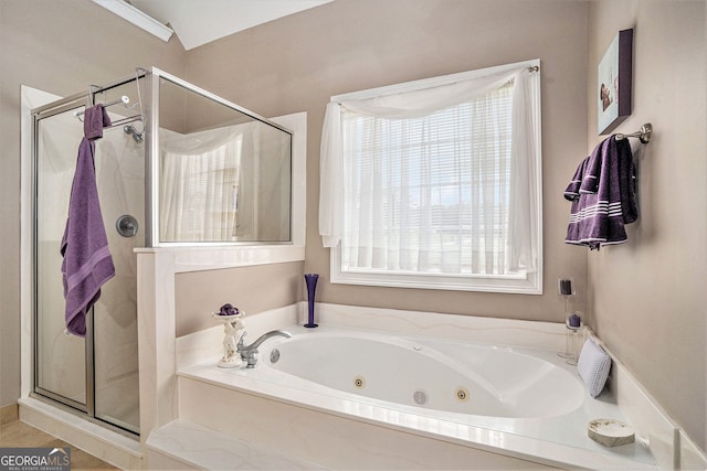 127 Courts Of Hampton, Hampton, GA 30228 - full bath featuring a shower stall and a whirlpool tub