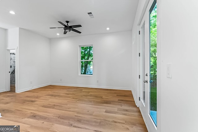 1835 Taylor Ave, East Point, GA 30344 - spare room featuring recessed lighting, light wood-type flooring, ceiling fan, and baseboards