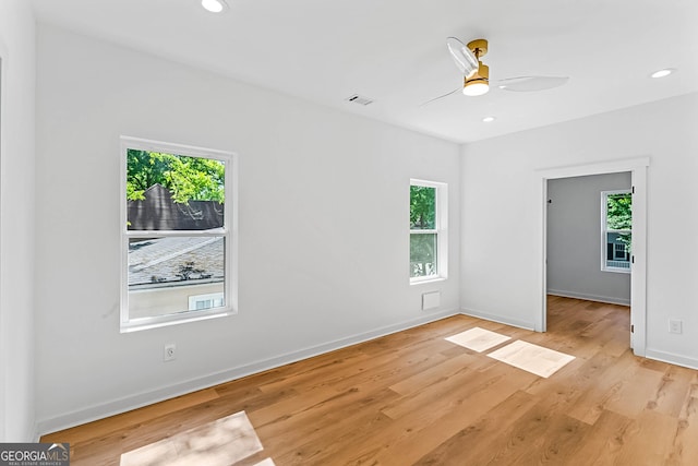 1835 Taylor Ave, East Point, GA 30344 - spare room with light wood-type flooring, a ceiling fan, baseboards, and recessed lighting