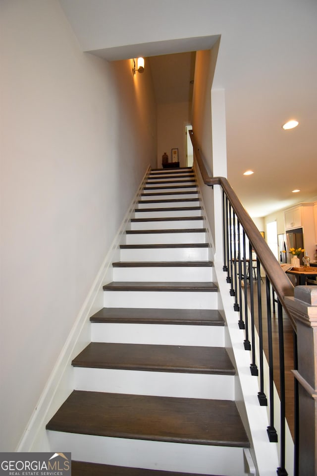 756 Cady Way, Atlanta, GA 30312 - staircase featuring recessed lighting and wood finished floors