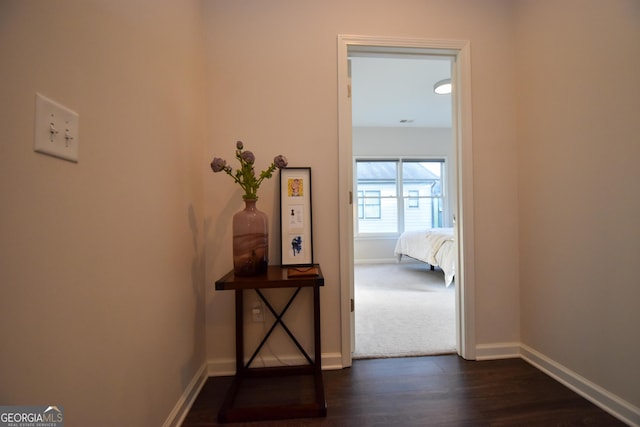 756 Cady Way, Atlanta, GA 30312 - hallway with baseboards and dark wood-style flooring