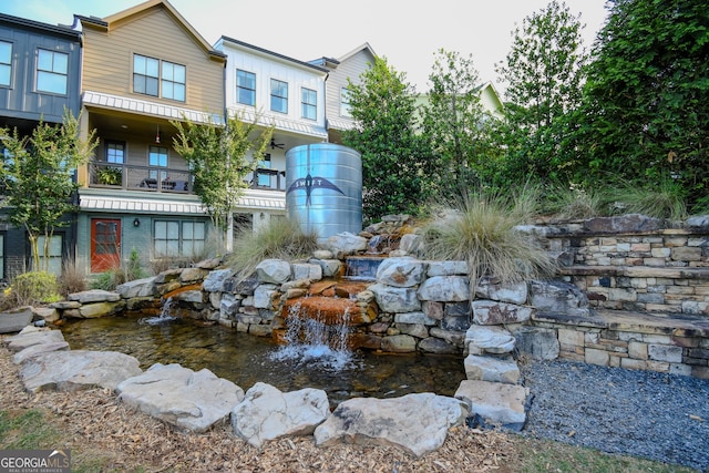 756 Cady Way, Atlanta, GA 30312 - view of yard featuring a garden pond and a balcony
