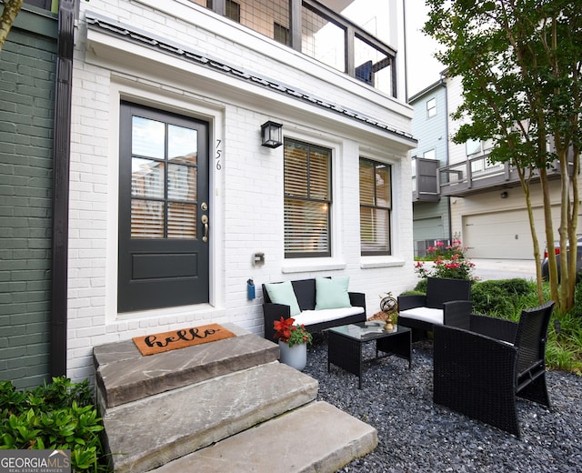 756 Cady Way, Atlanta, GA 30312 - property entrance featuring brick siding and an outdoor living space