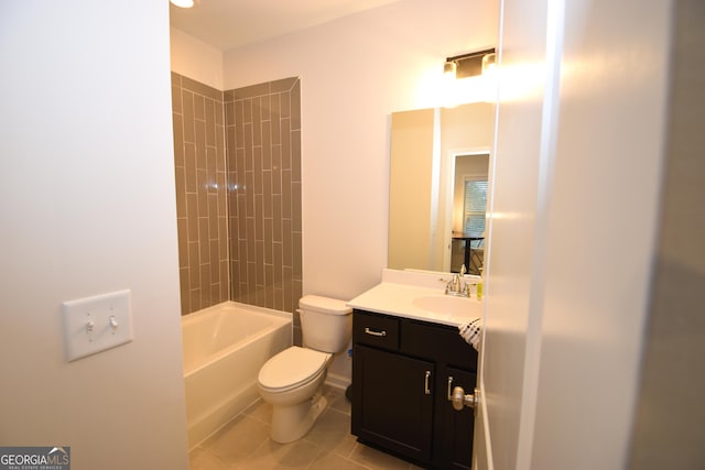 756 Cady Way, Atlanta, GA 30312 - bathroom featuring toilet, vanity, tile patterned flooring, and shower / washtub combination