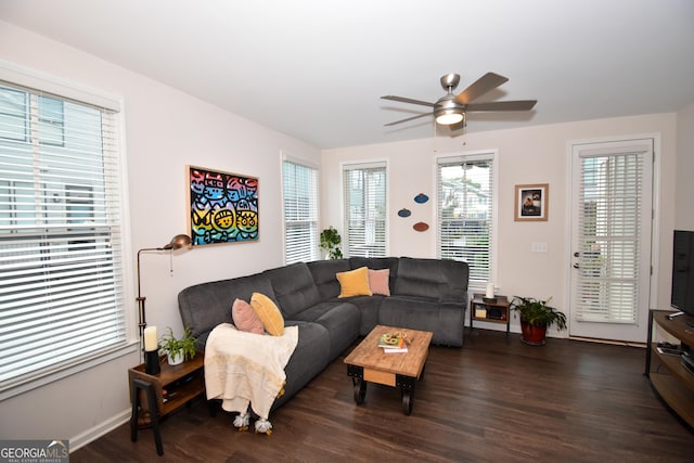 756 Cady Way, Atlanta, GA 30312 - living area with wood finished floors and a ceiling fan