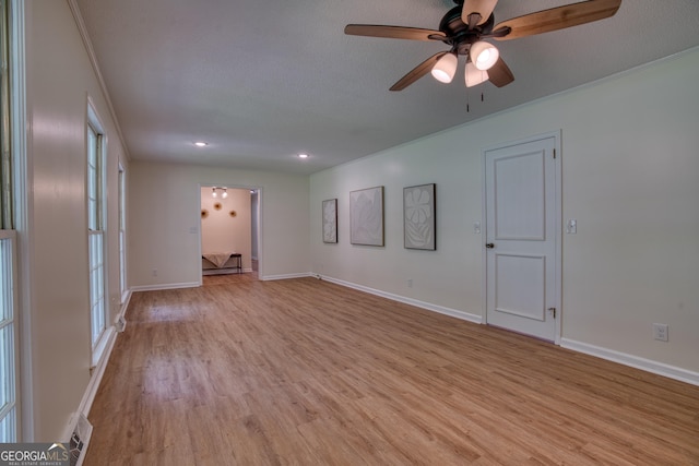 12 Riverview Rd SE, Rome, GA 30161 - empty room with light wood-type flooring, a ceiling fan, baseboards, and recessed lighting