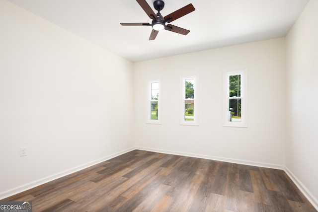 754 Wright Dr, Columbus, GA 31907 - spare room featuring ceiling fan and dark wood-style floors