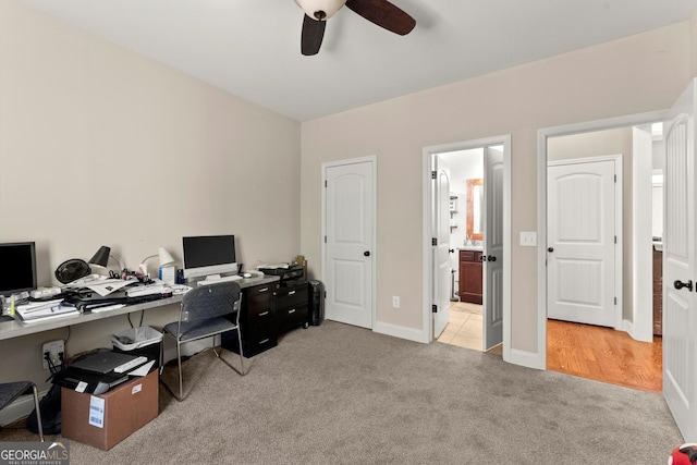 1050 Double Branches Ln, Dallas, GA 30132 - carpeted home office with ceiling fan