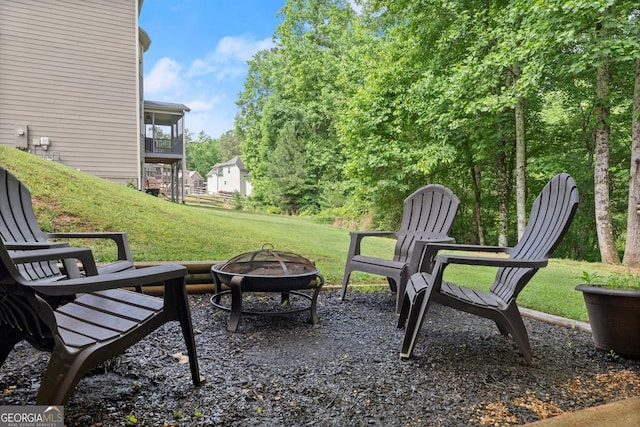 1050 Double Branches Ln, Dallas, GA 30132 - view of patio with an outdoor fire pit