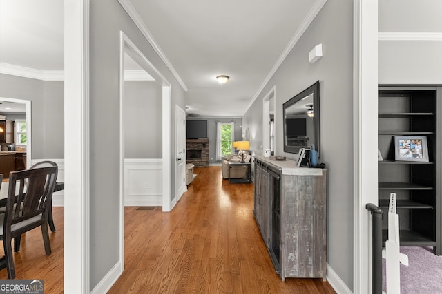 1050 Double Branches Ln, Dallas, GA 30132 - hall with ornamental molding and light wood-type flooring
