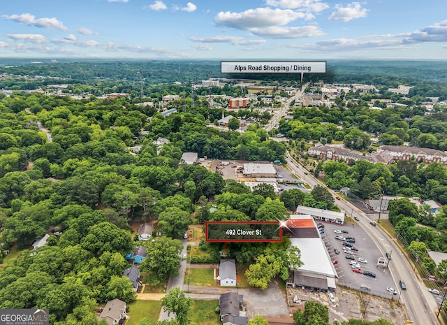 492 Clover St, Athens, GA 30606 - aerial view of property's location with property boundaries highlighted