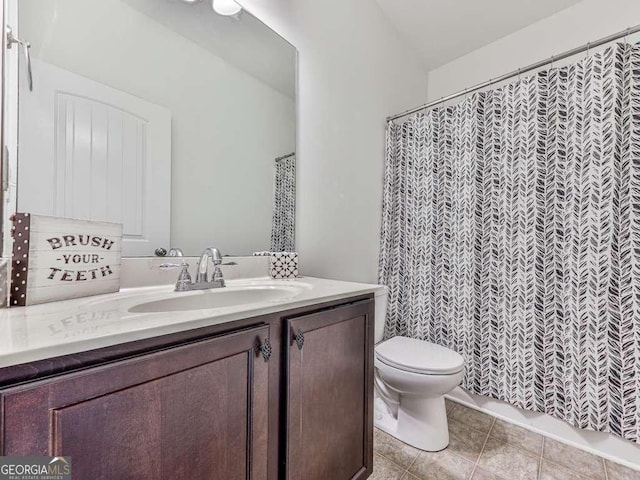 631 Naturewalk Blvd, Dallas, GA 30132 - full bathroom with vanity, curtained shower, and tile patterned flooring