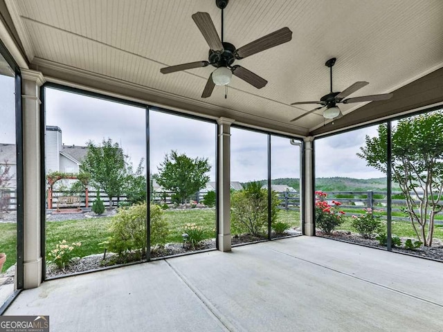 631 Naturewalk Blvd, Dallas, GA 30132 - unfurnished sunroom with ceiling fan