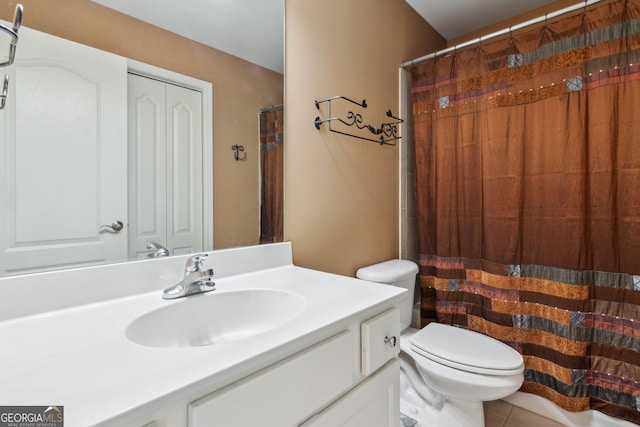 1320 Magnolia Park Cir, Cumming, GA 30040 - full bathroom with vanity, tile patterned floors, and a shower with curtain