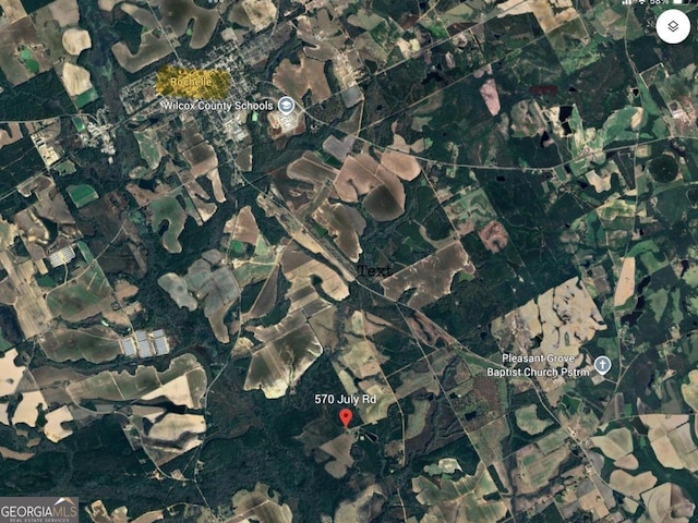 570 July Rd, Rochelle, GA 31079 - aerial map of property and surrounding area