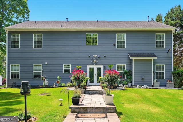 100 Chadwick Pl, Villa Rica, GA 30180 - rear view of property with french doors and a yard