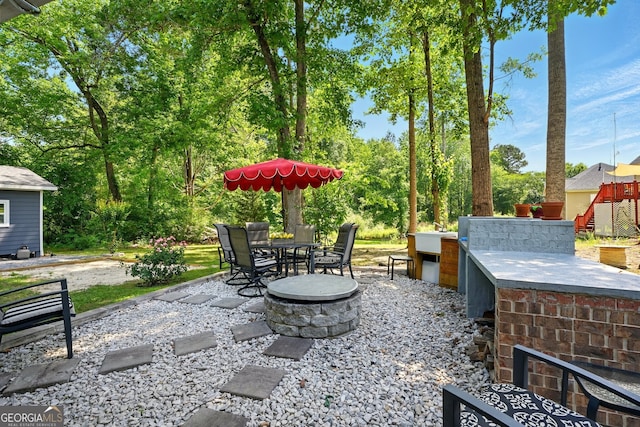 100 Chadwick Pl, Villa Rica, GA 30180 - view of patio / terrace featuring outdoor dining space