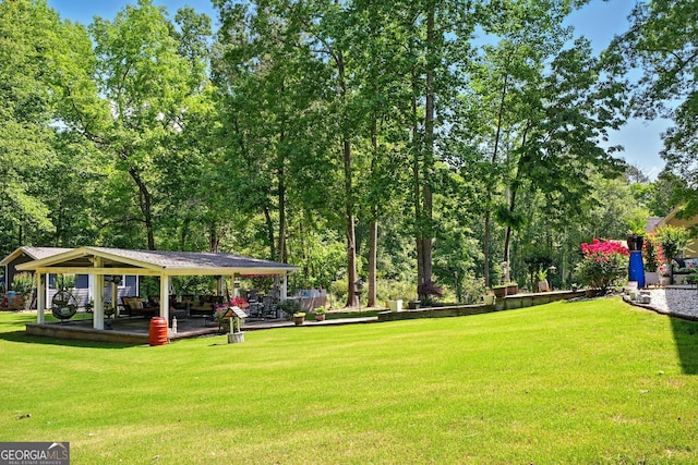 100 Chadwick Pl, Villa Rica, GA 30180 - surrounding community with a gazebo, a lawn, and view of scattered trees