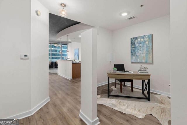855 Peachtree St NE Unit 1508, Atlanta, GA 30308 - office with wood finished floors, baseboards, and recessed lighting