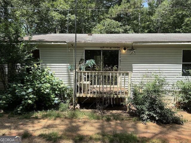 57 Pleasant Ln, Comer, GA 30629 - rear view of property with a wooden deck and a shingled roof