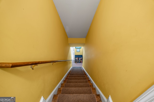 127 Chestnut Ln, Athens, GA 30606 - stairs featuring baseboards