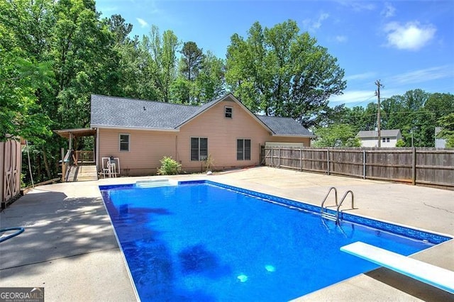 2652 Mount Tabor Church Rd, Dallas, GA 30157 - view of pool with a patio, fence, and a diving board