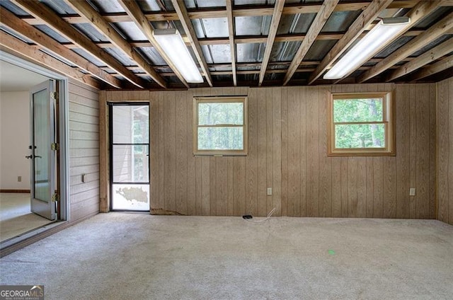 2652 Mount Tabor Church Rd, Dallas, GA 30157 - below grade area featuring carpet flooring, healthy amount of natural light, and wooden walls