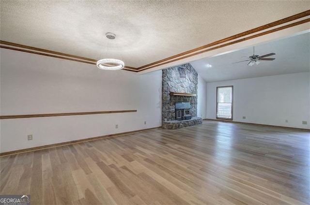 2652 Mount Tabor Church Rd, Dallas, GA 30157 - unfurnished living room with light wood-type flooring, a textured ceiling, ceiling fan, and baseboards