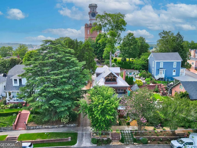 aerial view of residential area