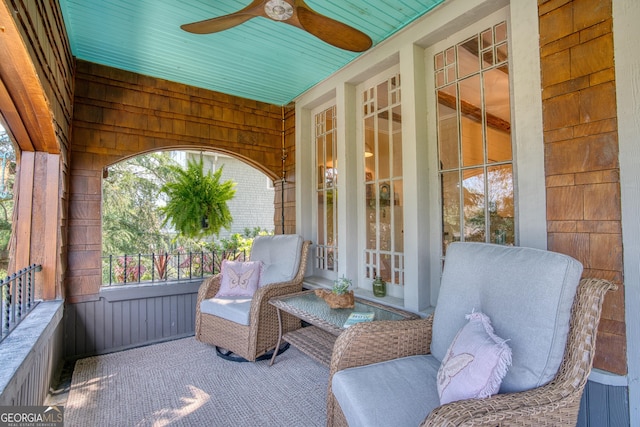 407 E 3rd St, Rome, GA 30161 - view of patio / terrace with a ceiling fan