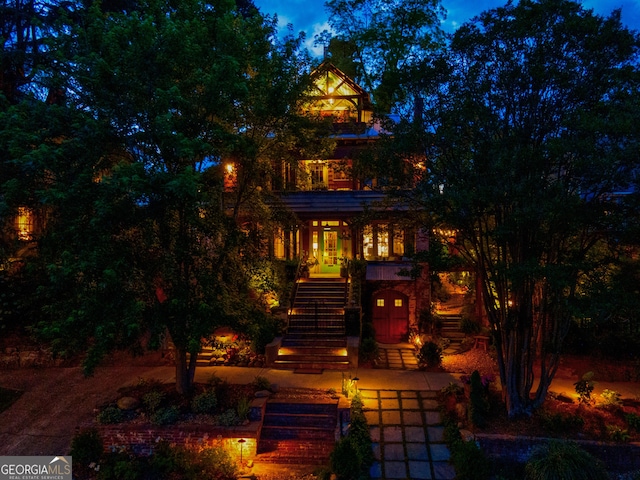 407 E 3rd St, Rome, GA 30161 - view of property hidden behind natural elements with stairs